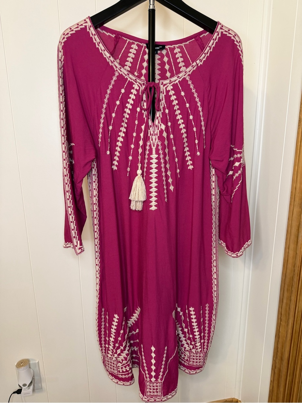 Tolani Beautiful Raspberry with Cream details Dress